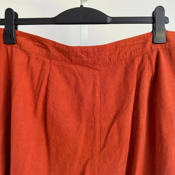 ModCloth Womens Plus Size 18W Orange Linen Blend High Waist‎ Pleated Shorts - Picture 7 of 8